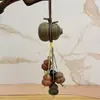 Colgante de sándalo, adorno de calabaza de múltiples tesoros, decoración colgante para coche, accesorio de nicho de fortuna y prosperidad, adorno de cadena para bolso y teléfono, material de madera roja