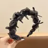 Faixa de Cabeça Floral Dentada Doce para Mulheres, Uso Diário ao Ar Livre, Faixa de Cabelo com Fita Superior de Caveira Alta, Prendedor de Cabelo Integrado, Acessório de Cabelo