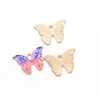 2 Pingentes de Borboleta Coloridos com Estampa de Gota de Óleo em Blocos de Cor 15 Cores Populares Acessórios de Joias para Colar e Pulseira DIY Feitos à Mão