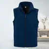 Chalecos de forro polar al por mayor para otoño e invierno para hombre, adecuados para mediana edad y personas mayores, se pueden usar en capas, color liso, forrados de forro polar, engrosados y se pueden usar como prenda exterior