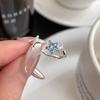 Anel Aberto Estrela Azul Design Doce de Nicho Feminino Leve Luxo Indústria Pesada Nicho Versátil Anel com Sensação de Alta Qualidade