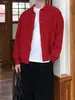 Cardigan de malha moderno e maduro para outono e inverno, com lapela e botões, para homens, casual, caimento solto, ombros caídos relaxados