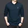 Camisa Polo de Estilo Nuevo para Primavera y Otoño 2026, Informal, Cuello Alto, Camisa Básica para Hombre de Mediana Edad, Sudadera de Manga Larga para Hombre