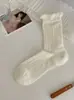 Calcetines de encaje estilo ballet hasta la mitad de la pantorrilla para mujer, calcetines de algodón estilo japonés, finos para primavera y verano, calcetines holgados, estilo versátil para el verano, combinan bien con zapatos pequeños de cuero