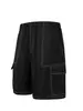 Shorts de Trabalho Masculino Verão Algodão Puro Fino Marca Americana Tendência Solto Casual Calça de Cinco Pontos Preta Comprimento Médio Tamanho Grande