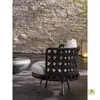 Juego de Sofá Nórdico para Exteriores de Mimbre y Silla de Madera Maciza, Muebles Artísticos para Jardín, Protección Solar, Balcón Pequeño, Patio, Villa de Ocio