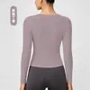 Camiseta Deportiva de Manga Larga de Alta Gama Transpirable de Secado Rápido para Mujer, Ropa para Correr y Fitness, Top Ajustado, Ropa de Yoga