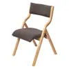 Cadeira dobrável de madeira maciça, cadeira portátil para casa com encosto, banqueta de madeira simples moderna nórdica, banqueta casual, cadeira de reunião