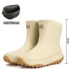 Botas de Lluvia Impermeables para Hombres y Mujeres, Tobillo Corto, Caña Baja, Cubrezapatos para Senderismo al Aire Libre, Antideslizantes, Resistentes al Olor, Cálidas, Botas de Goma, Estilo Pareja