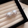 Brincos de pérola redonda Flor de Diamante Agulha de Prata brincos geométricos de alta moda brincos simples franceses brincos para mulheres