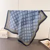 Pañuelo pequeño cuadrado de mezcla de algodón y lino con estampado de cuadros y espiga, elegante y artístico; pañuelo para la cabeza tipo seda, chal, protector solar para el cuello y bufanda