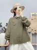Colección Otoño 2026: Venta al por mayor de camisas holgadas de manga larga para mujer con estampado floral pequeño y cuello mandarín