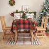 Nova Toalha de Mesa Americana Toalha de Mesa Tema de Natal Toalha de Mesa de Natal Decoração de Feriado Acabada Impressão Xadrez Transfronteiriça