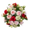 Liquidação 90% OFF Flores Artificiais Rosa Creme Fabricante Flores Artificiais Plantas Verdes Artesanato Atacado Decoração de Casamento Transfronteiriça