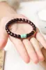 Madera de Palisandro Rosa de Hoja Pequeña India Material Viejo DIY Perla Roja del Sur 15mm Diseño Círculo Único Pulsera de Cuentas Budistas para Hombre y Mujer Venta al por Mayor