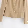 Fabricantes de Ropa para Mujer Transfronterizos al por Mayor 2025 Nueva Popular Moda Casual Khaki Chaqueta de Cuello Alto Aliexpress