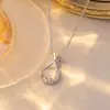 [Aço Titânio] Elementos Geométricos Modernos Luxuosa Corrente de Clavícula Versátil para Banquete de Casamento Transfronteiriço para Mulheres, Celebridade da Internet Venda por Atacado