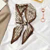 Bufanda de Seda para Mujer Versátil Primavera y Otoño Estilo Coreano Accesorios Cinta para el Cuello Serpentina Larga Ins Bufanda Francesa Bufanda Pequeña Perezosa