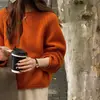 Suéter de Tricô Estilo Francês Pulôver Suave Novo Feminino Outono Agulha Grossa Estilo Solto Preguiçoso Top