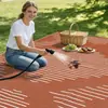 Tapete de Gramado para Piquenique Jacquard Geométrico Tubo de Pp Fácil de Limpar, Tapete de Jardim Espessado Resistente ao Desgaste, Tapete de Praia Impermeável de Secagem Rápida