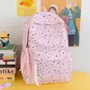 Mochila Amarilla Suave con Estrellitas Estilo Coreano Ins Sensación Curativa Uso Diario para Chicas de Secundaria y Preparatoria Bolsa de Viaje Escolar