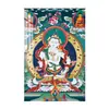Deus da Riqueza Amarelo Pequeno Thangka Porta-Retrato Ornamento Bodhisattva Manjushri Tara Verde Entrada Sala de Estar Pintura Decorativa Pintura Suspensa Estátua de Buda Adoração