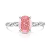 Transmisión en Vivo Venta Caliente Anillo Huevo de Paloma Retorcido Corte Flor de Hielo Piedra Preciosa de Color Incrustado con Diamante de Alto Carbono Brillante Joyería Envío Directo