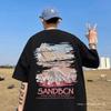 Camiseta de manga corta Ge Hua para hombre, de verano, estilo americano, moderna, holgada, de peso pesado, algodón puro, marca de moda, talla grande, camiseta de media manga para estudiantes