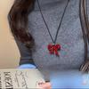 Collar Colgante de Cerámica de Cachorro de Dibujos Animados con Cuentas para Mujer Cadena de Sudadera Larga Ajustable de Colores Dopamina Accesorio Versátil