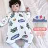 Saco de dormir para niños para otoño e invierno, felpa de coral engrosada, manta anti-patadas para bebés grandes, saco de dormir para bebé de franela para prevenir el frío