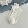 Calcetines de Malla Hueca para Mujer de Acheng para Primavera y Verano, Diseño Hueco de Malla Fina con Moño Bordado en el Talón, Calcetines Cortos Dulces Sin Costuras