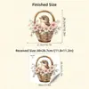 Cesta de Flores Creativa Exquisita Pintada Transfronteriza Nuevo Adhesivo Autoadhesivo para Inodoro Pegatina Decorativa para Tanque de Inodoro de Baño
