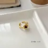 Anillo Abierto de Piedra Ojo de Tigre Retro Lujo Ligero para Mujer Anillo de Nicho de Gama Alta Anillo para Dedo Índice Accesorios de Joyería Personalizados de Moda