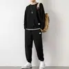Conjunto esportivo casual masculino outono e inverno marca de moda com um conjunto de roupas bonitas waffle manga longa calça versátil masculina