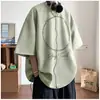 Camiseta Masculina de Suede Pesado com Estampa de Flor Queimada Manga Curta Moda de Verão Marca Americana Top Solto 2024 Nova Camiseta Meia-manga