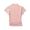Estilo Novo de Verão Estilo Puro Desejo Sexy Gola Alta Meia Manga Camiseta Feminina Cintura Alta Franzida Ombro Estreito Slimming Camisa Base