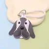 Llavero de Perro de Cuero Lindo Dibujo Animado Bulldog Francés Colgante para Bolso Accesorio Pequeño Regalo Adorno Colgante Creativo