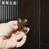 Manija de Puerta de Armario de Latón Vintage de Trébol de Cuatro Hojas, Pomo de Cajón de Latón Antiguo Simple de Lujo Ligero Moderno