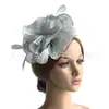 Adorno de Cabeça de Renda Europeu e Americano, Faixa de Cabeça de Pena, Chapéu de Organza, Adorno de Cabeça, Véu Retrô do Jockey Club, Acessório de Cabelo de Flor para Passarela