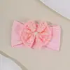 Accesorios europeos y americanos para el cabello de bebé, diadema ancha elástica suave de color sólido de malla con lazo para niños, diadema de protección para la fontanela infantil