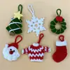 Acessórios de Árvore de Natal Tricotados à Mão Decorações de Presente Pingentes de Presente de Natal Feitos à Mão Acessórios Tricotados