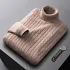 2026 Comércio Exterior Transfronteiriço Outono/Inverno Suéter de Cor Sólida Estilo Coreano Masculino Gola Alta Tendência Tamanho Grande Casual Tricô Pulôver Suéter