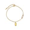 Pulsera de lingote de oro de lujo de nicho chapada en oro de 18 quilates, diseño asimétrico para mujer, regalo avanzado Qixi para novia