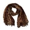 Bufanda Estilo Chica Picante Estampado de Leopardo para Mujer Otoño Invierno Tacto de Alta Gama Bufanda Larga de Seda Estilo Deseo Puro Bufanda para Cuello Chal Venta al por Mayor