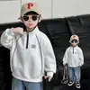 Sudadera para niño, colección primavera/otoño, nuevo estilo 2026, top infantil casual y elegante, prenda base de media cremallera estilo coreano