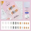Venta Directa Personalizada de Fábrica Uñas Cortas, Medias y Largas para Manicura, Uñas Portátiles de Fototerapia Hechas a Mano, Pegatinas para Uñas, Estilo de Lujo Accesible 24 Piezas