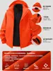 Chaqueta 3 en 1 de estilo urbano para deportes al aire libre para hombres y mujeres, chaqueta de montañismo con capucha cortavientos e impermeable, abrigo hecho a medida