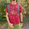 Camiseta Pulôver Gola Redonda Estilo Americano Retrô Y2K Street para Homens e Mulheres 2025 Exportação Transfronteiriça Nova Camiseta