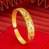 Bracelete Brilhante Aberta de Gipsófila Banhada a Ouro Eletrogalvanizada a Vácuo Bracelete Céu Estrelado Imitação Joia de Casamento