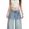 Novedad Estilo Retro Americano Azul Claro con Remaches Otoño 2026 Nuevos Jeans Versátiles para Mujer por Yichun